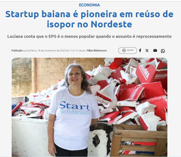 Startup baiana é pioneira em reúso de isopor no Nordeste